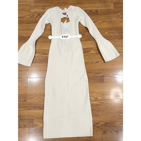 ALEXIS pearl bodycon knit midi open back Medella Dress medium - Picture 6 of 15